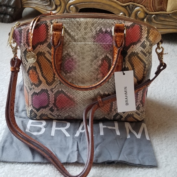 COPY - Brahmin Dark Rum Sol Duxbury Satchel with Matching Wallet - Picture 3 of 11